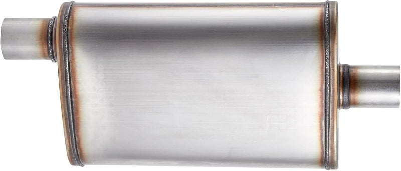 Floshine Universal 409 Stainless Muffler Straight-Through Performance Muffler Exhaust, center in | offset out (2") - Image 1